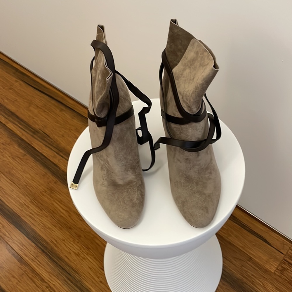 Jimmy Choo light mocha cashmeres suede booties brand new